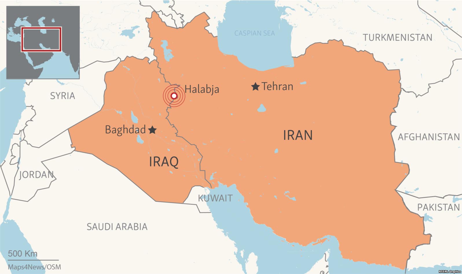 Iran Iraq Quake Center Map 